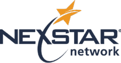Nexstar Network logo featuring a yellow star above stylized dark blue text with a curved line, as seen with TLC Drain branding.